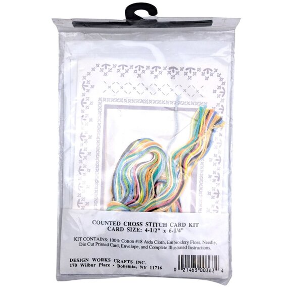 Cross Stitch Greetings Card Kit I Love You Grandma Design Works Crafts 363 Teddy - Picture 2 of 3